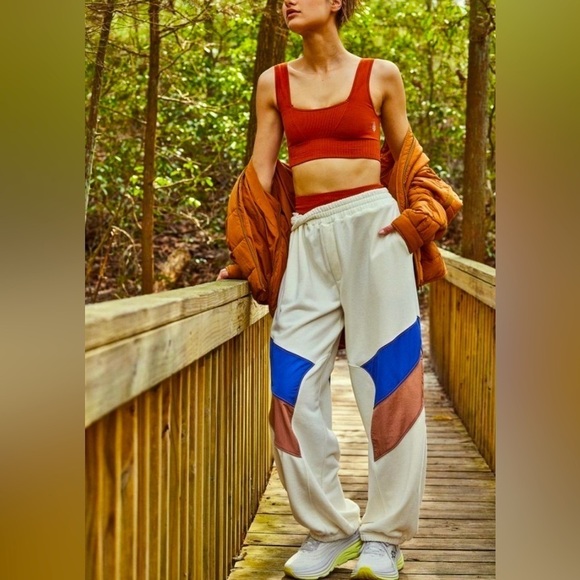 NWOT Free People Movement, Hot Track Pants, in Ivory Combo - Picture 2 of 12